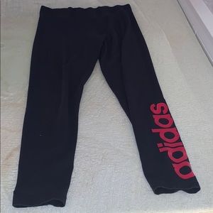 black adidas leggings red adidas label